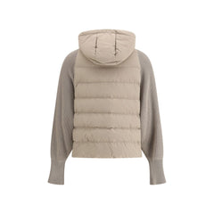 Chaqueta de plumón con mangas de lana Brunello Cucinelli