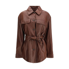 Brunello Cucinelli Chaqueta sahariana de cuero