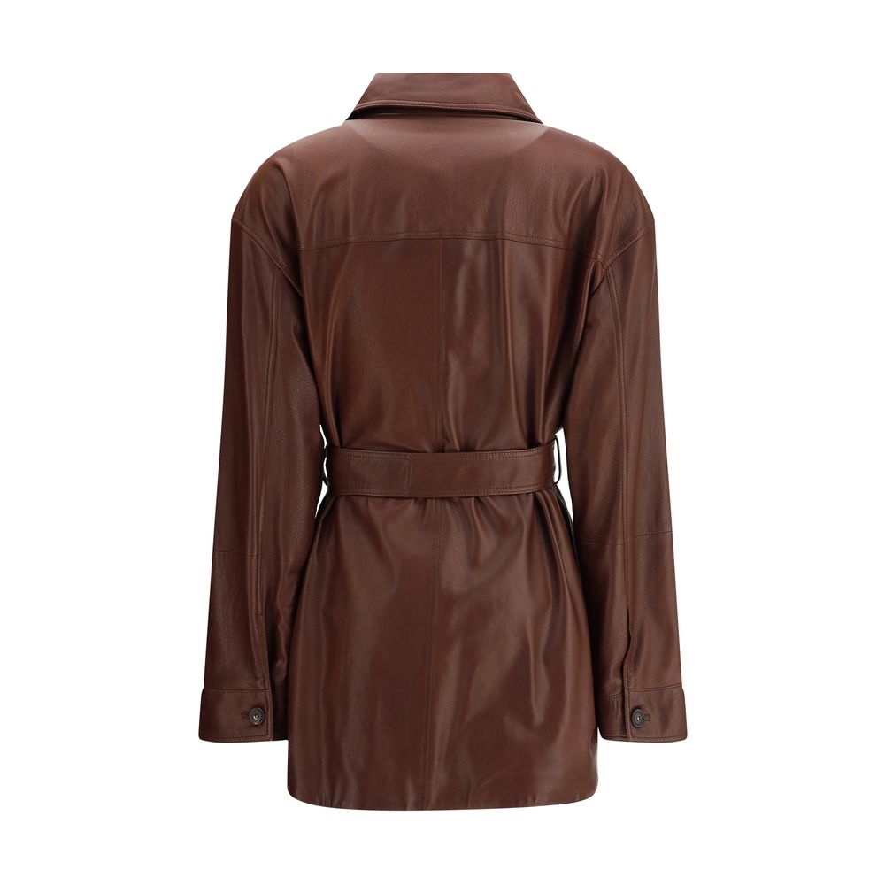 Brunello Cucinelli Chaqueta sahariana de cuero