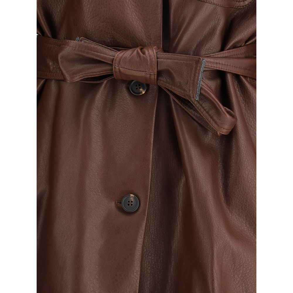 Brunello Cucinelli Chaqueta sahariana de cuero