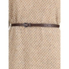 Vestido largo perforado Brunello Cucinelli