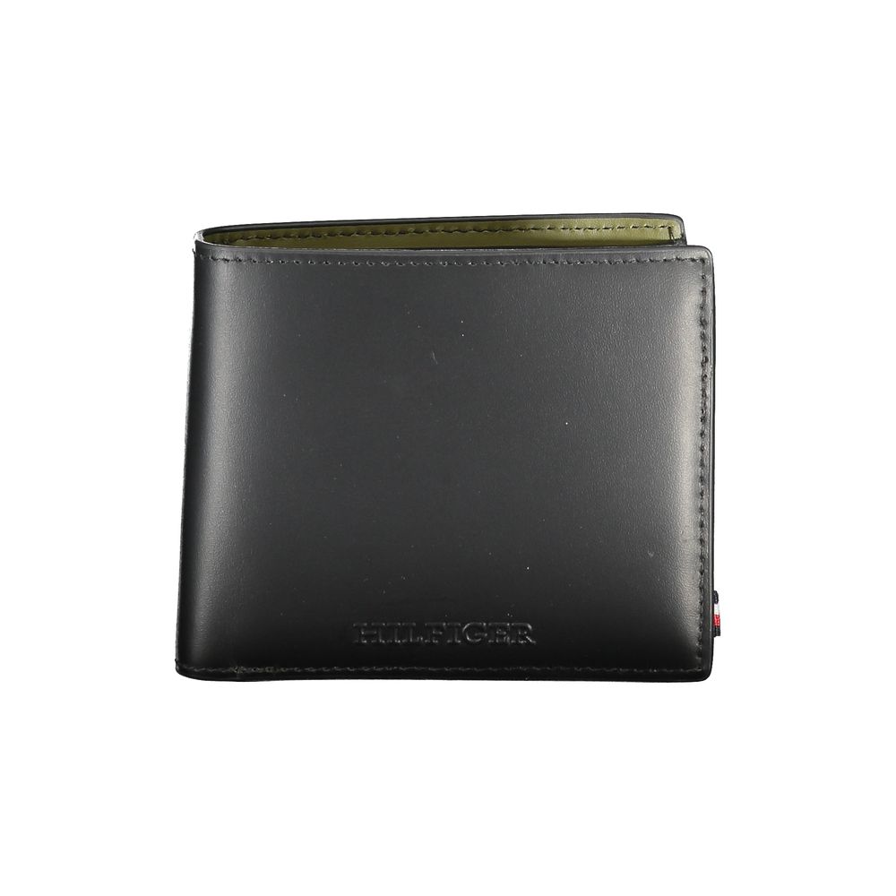 Cartera de cuero negra Tommy Hilfiger