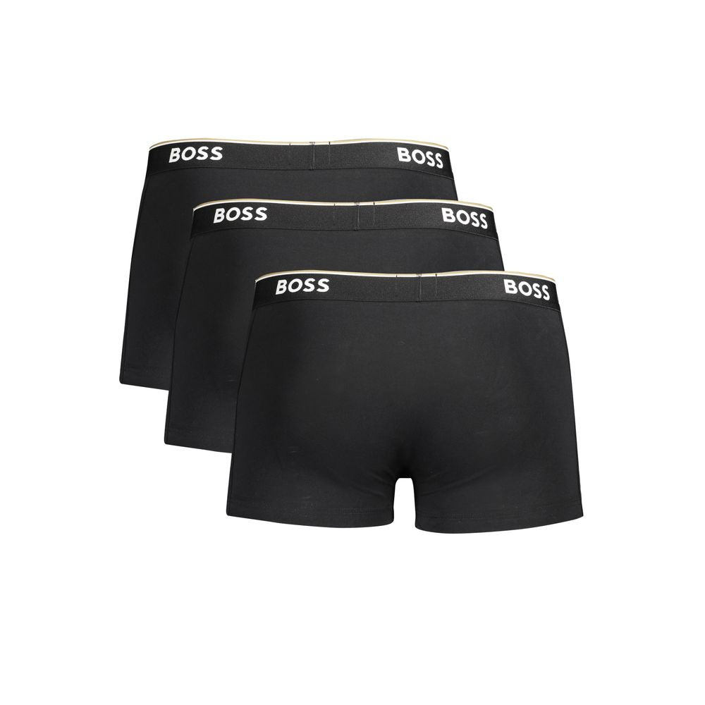 Pack de calzoncillos bóxer de algodón negro para hombre de Hugo Boss