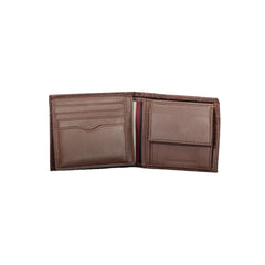 Cartera plegable elegante de cuero marrón de Tommy Hilfiger