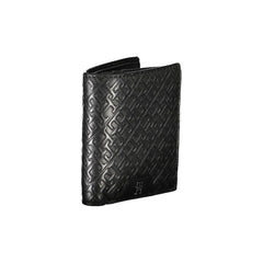 Cartera elegante de cuero negro con dos compartimentos de Tommy Hilfiger