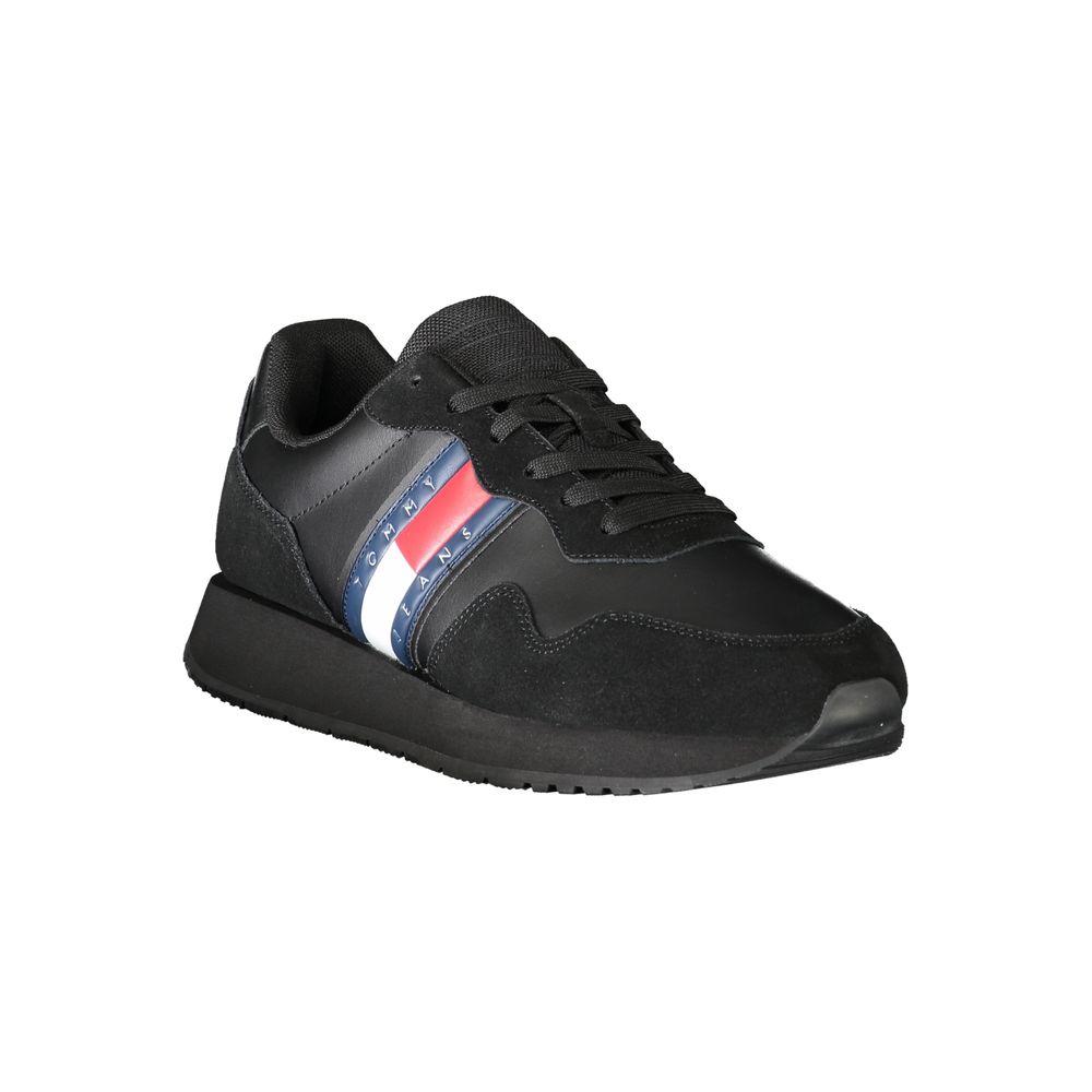 Zapatillas Tommy Hilfiger de cuero negro para hombre