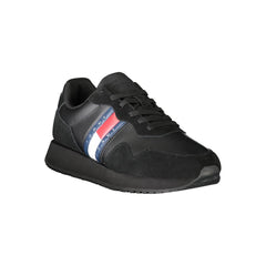 Zapatillas Tommy Hilfiger de cuero negro para hombre