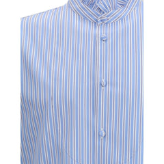 Camisa de rayas con plastrón y volantes de Valentino