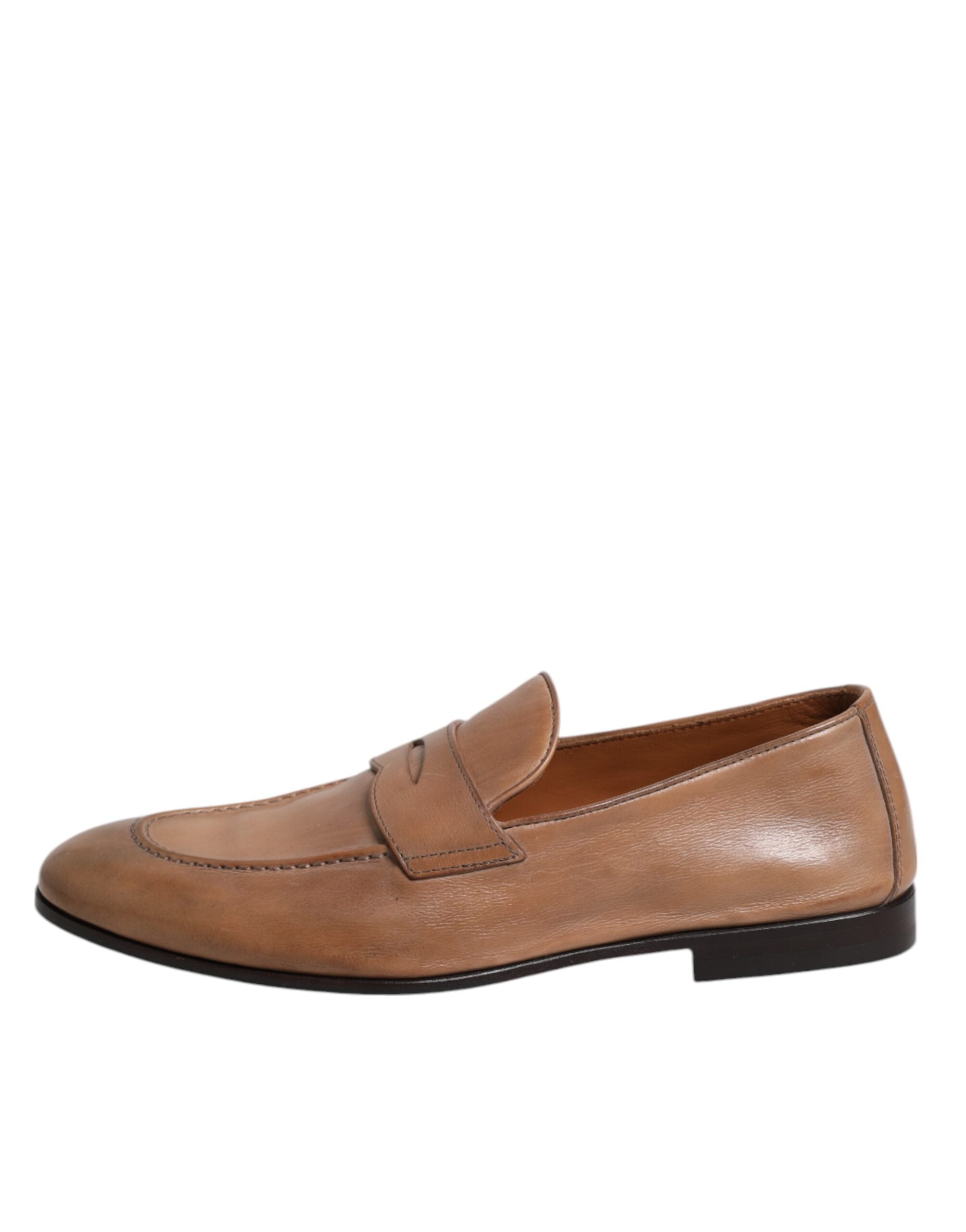 Zapatos de vestir formales tipo mocasín de cuero marrón Brunello Cucinelli