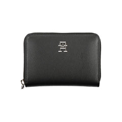 Cartera elegante negra con cremallera y múltiples compartimentos de Tommy Hilfiger