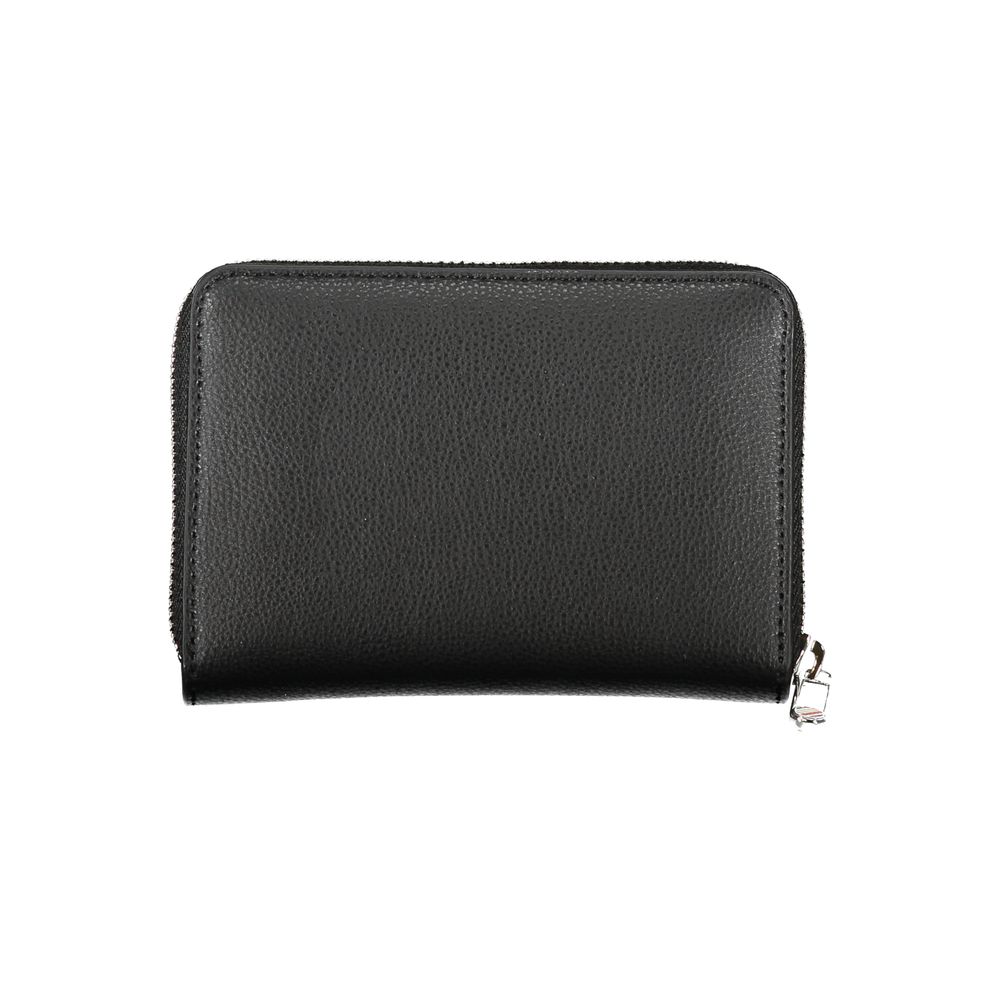 Cartera elegante negra con cremallera y múltiples compartimentos de Tommy Hilfiger