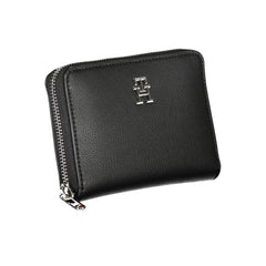 Cartera elegante negra con cremallera y múltiples compartimentos de Tommy Hilfiger