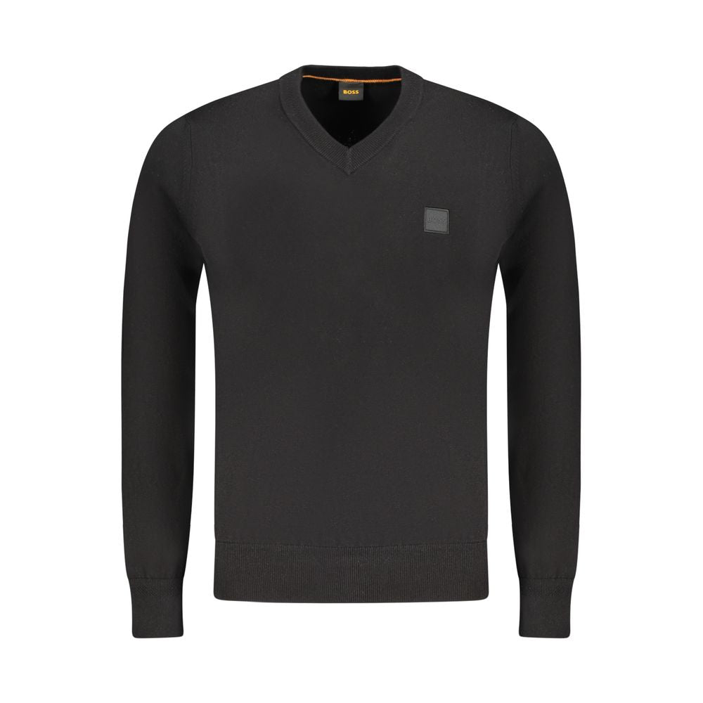 Suéter de algodón negro de Hugo Boss