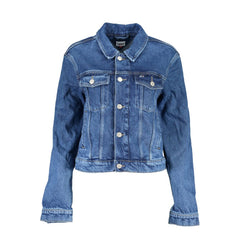 Chaqueta de algodón azul Tommy Hilfiger para mujer