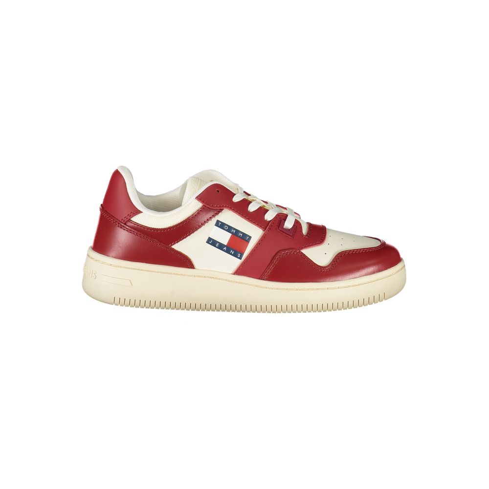 Zapatillas Tommy Hilfiger de piel roja para mujer