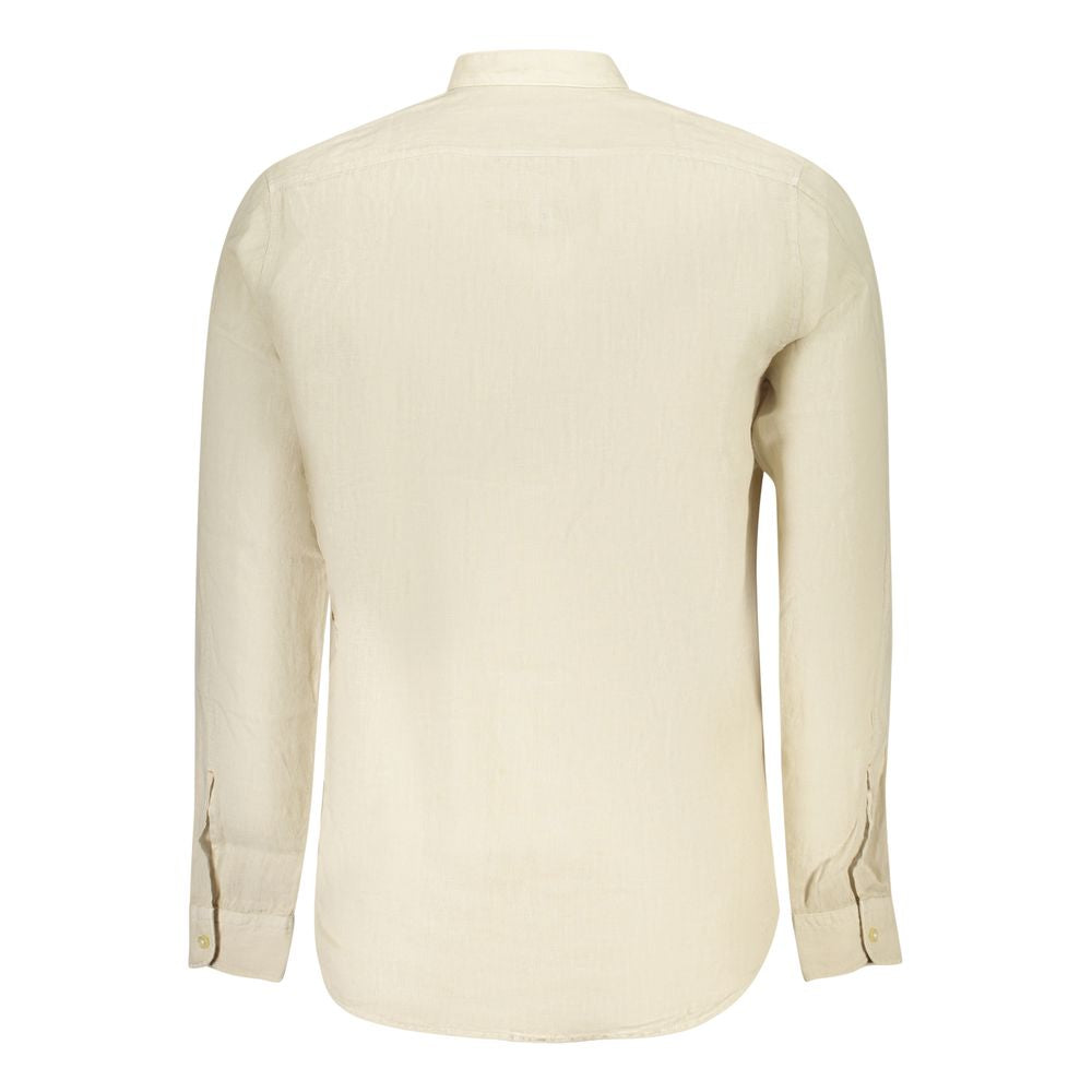Camisa de lino beige Hugo Boss para hombre
