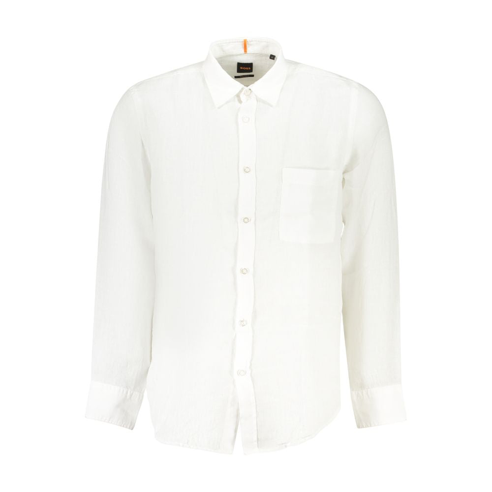 Camisa de lino blanca Hugo Boss para hombre