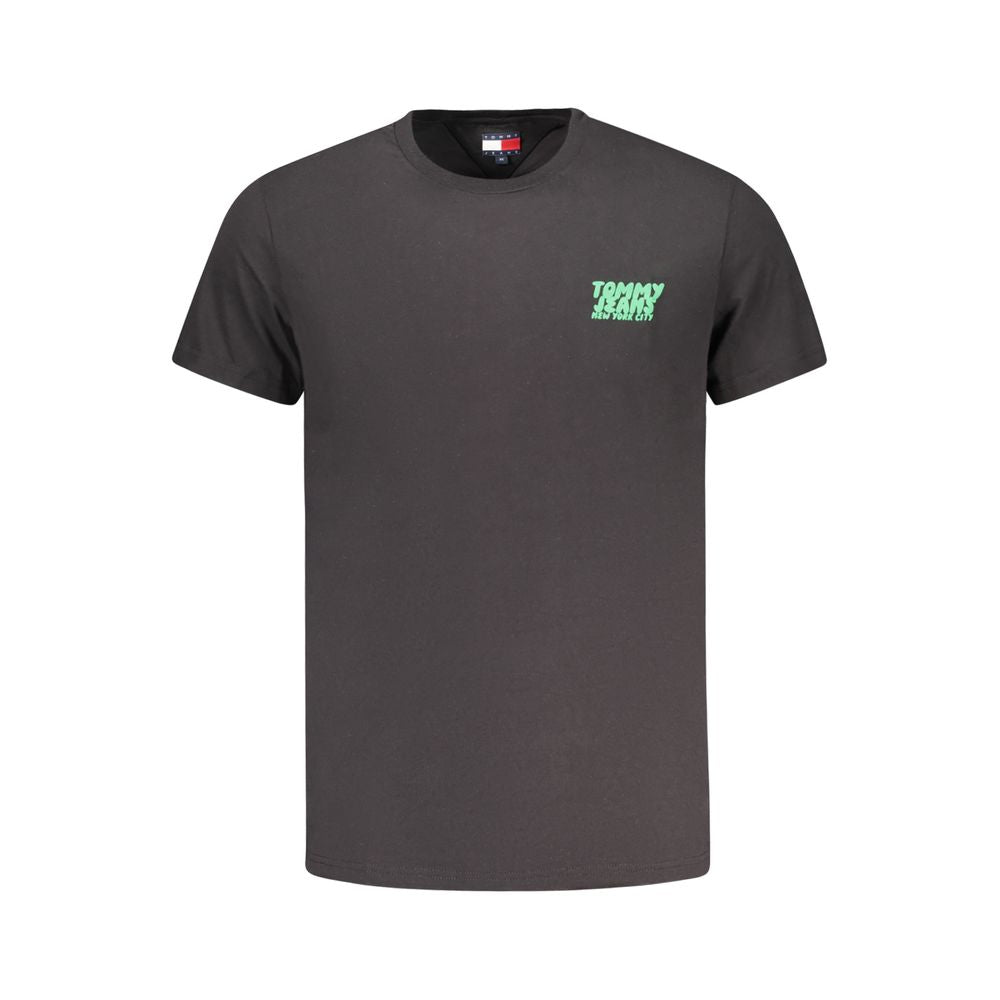 Camiseta negra de algodón Tommy Hilfiger para hombre