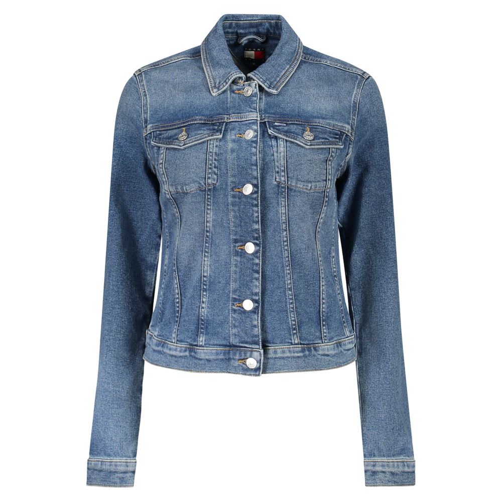 Chaqueta de algodón azul Tommy Hilfiger para mujer