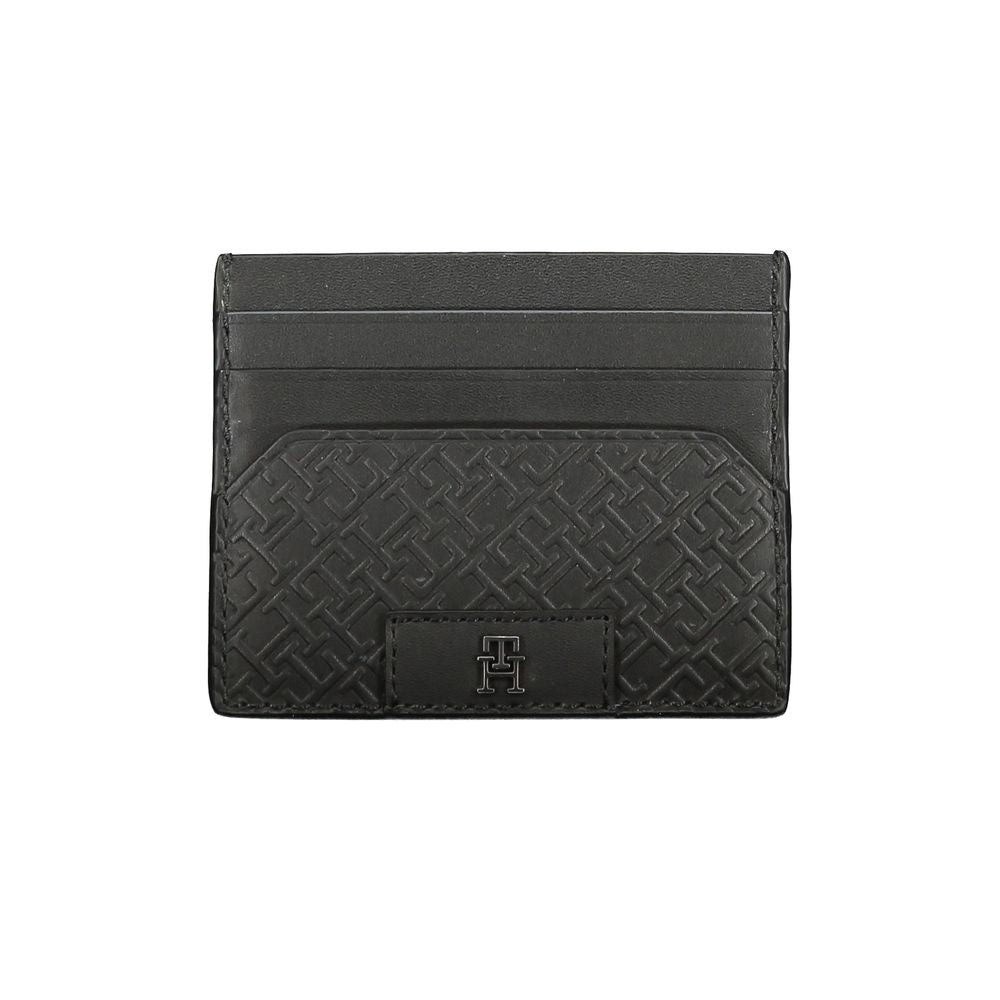 Cartera de cuero negra Tommy Hilfiger