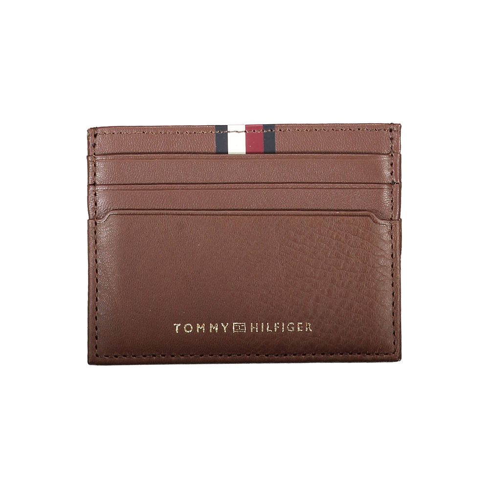 Cartera de cuero marrón para hombre de Tommy Hilfiger