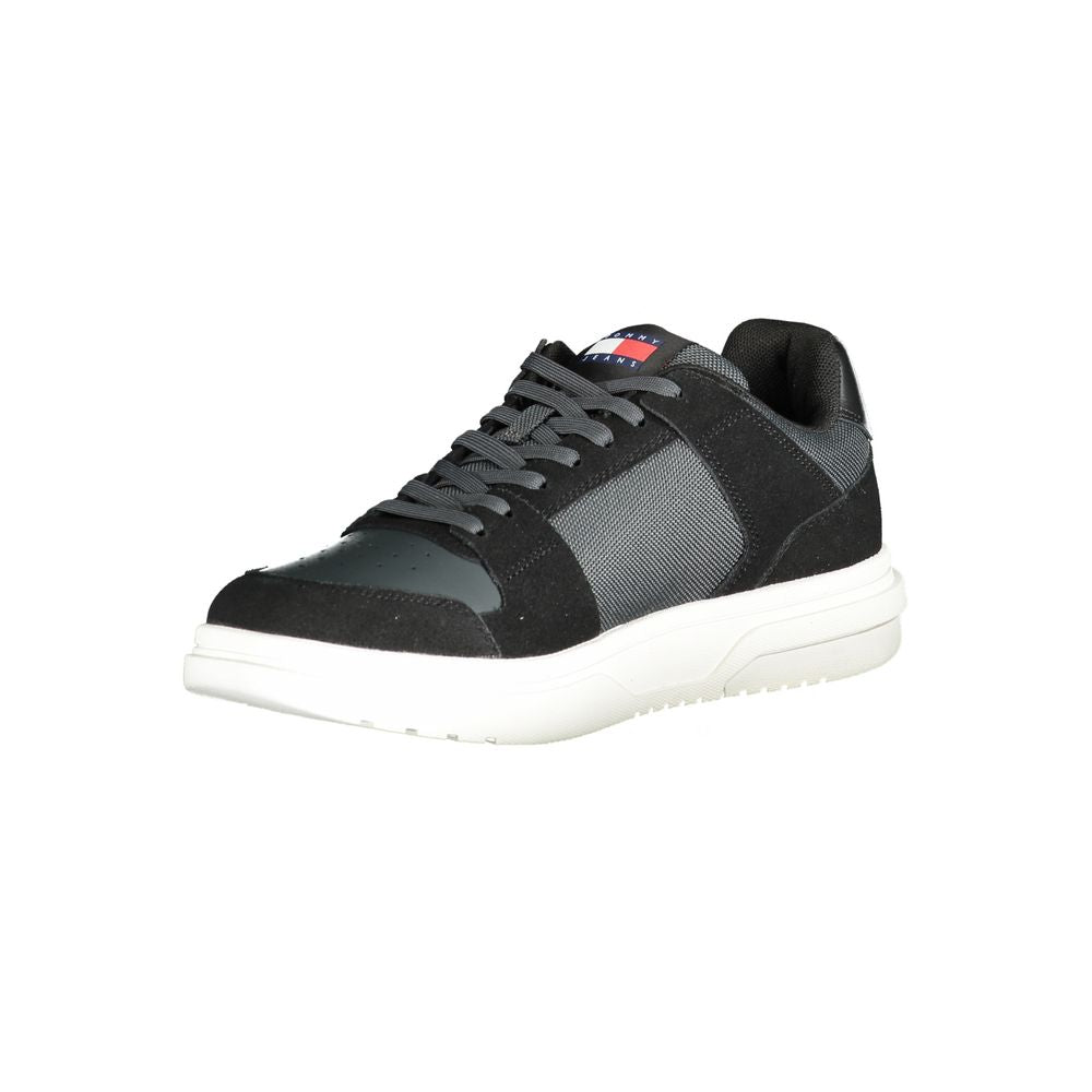 Zapatillas Tommy Hilfiger de cuero negro para hombre