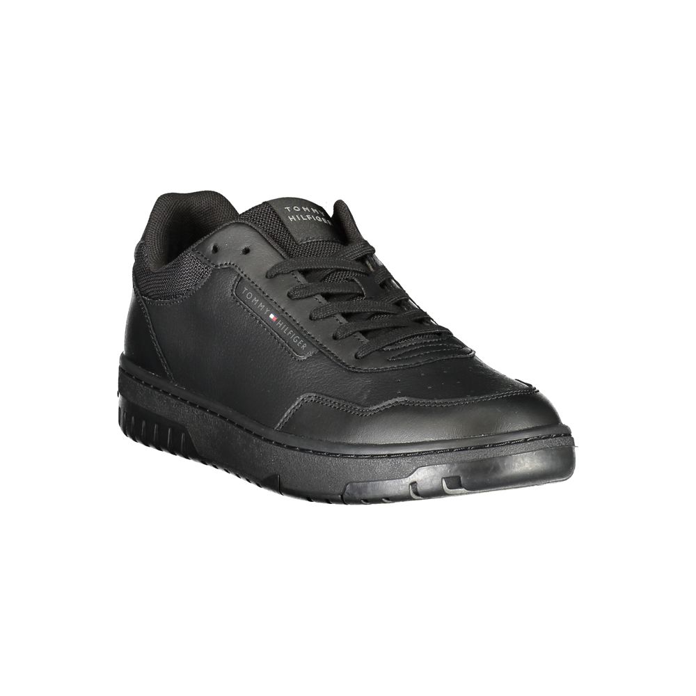 Zapatillas Tommy Hilfiger de cuero negro para hombre