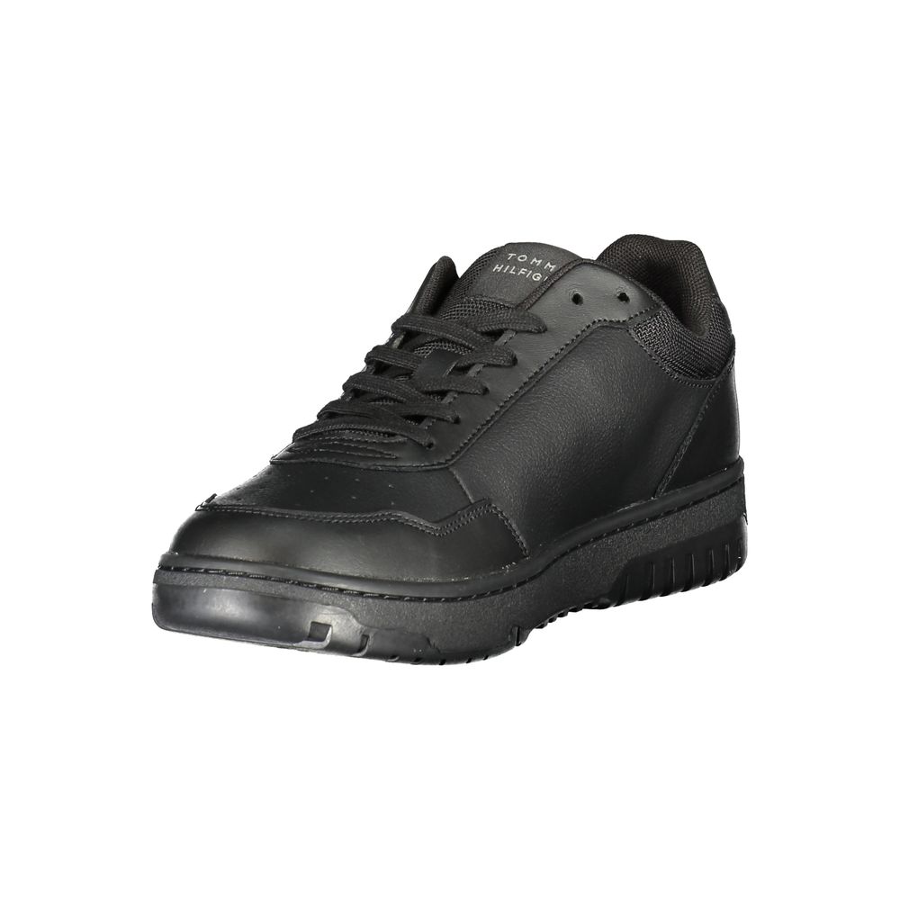 Zapatillas Tommy Hilfiger de cuero negro para hombre