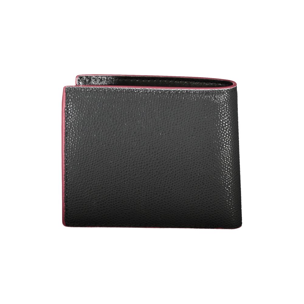 Cartera elegante de cuero negro de Tommy Hilfiger