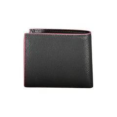 Cartera elegante de cuero negro de Tommy Hilfiger