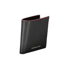 Cartera elegante de cuero negro de Tommy Hilfiger