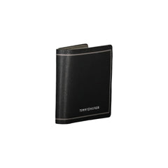 Cartera doble para tarjetas de cuero negro de Tommy Hilfiger