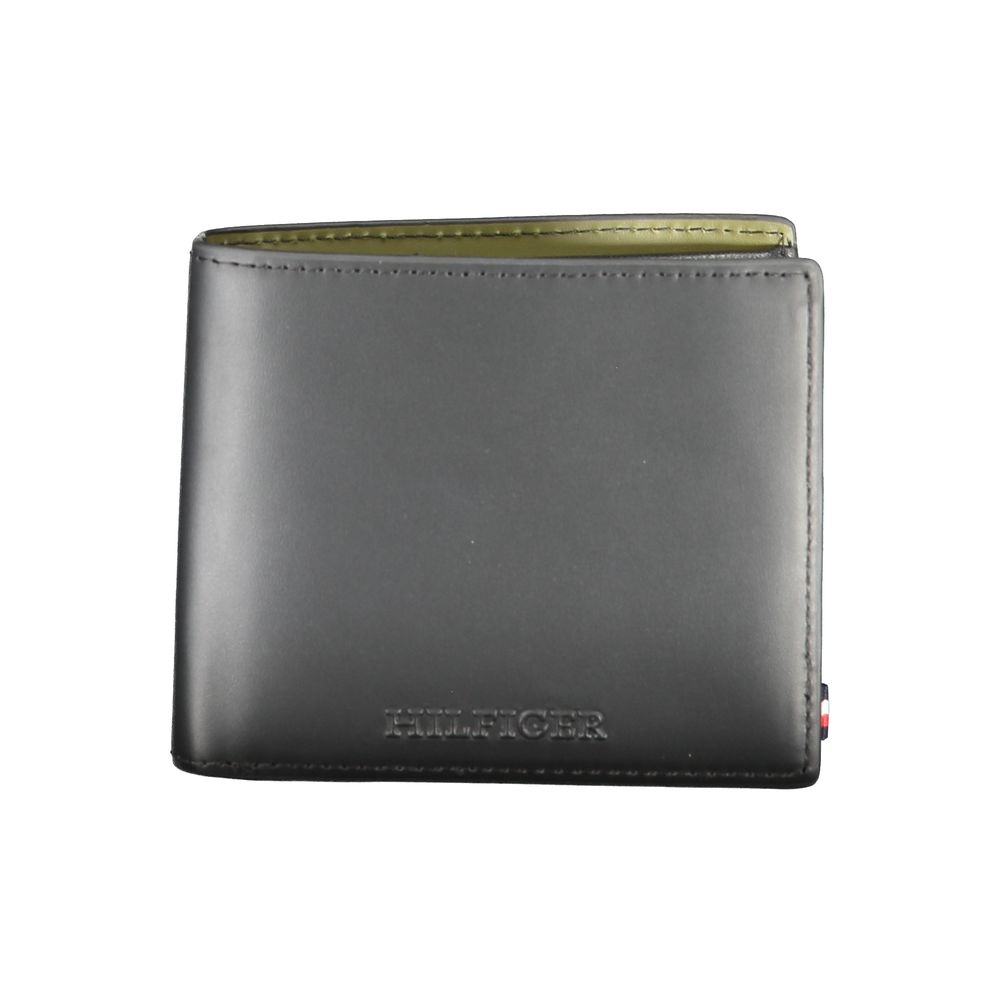 Cartera de cuero negra Tommy Hilfiger