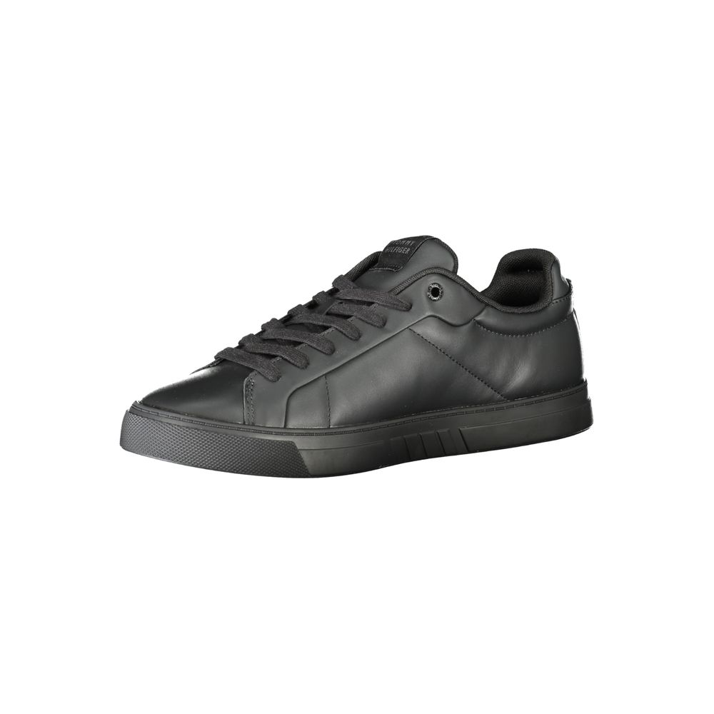 Zapatillas Tommy Hilfiger de cuero negro para hombre