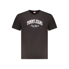Camiseta negra de algodón Tommy Hilfiger para hombre
