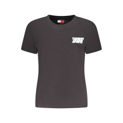 Camiseta negra de algodón para mujer de Tommy Hilfiger