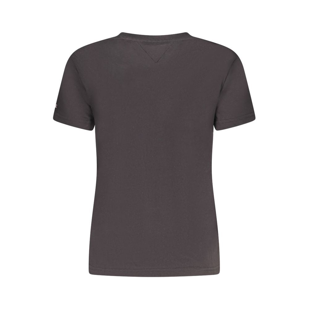 Camiseta negra de algodón para mujer de Tommy Hilfiger