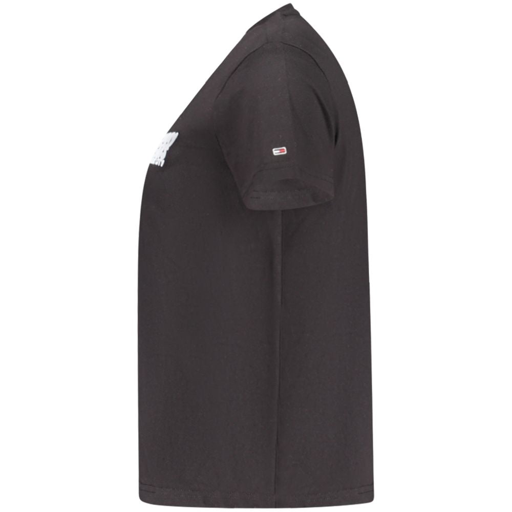 Camiseta negra de algodón para mujer de Tommy Hilfiger