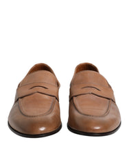 Zapatos de vestir tipo mocasín de cuero marrón Brunello Cucinelli