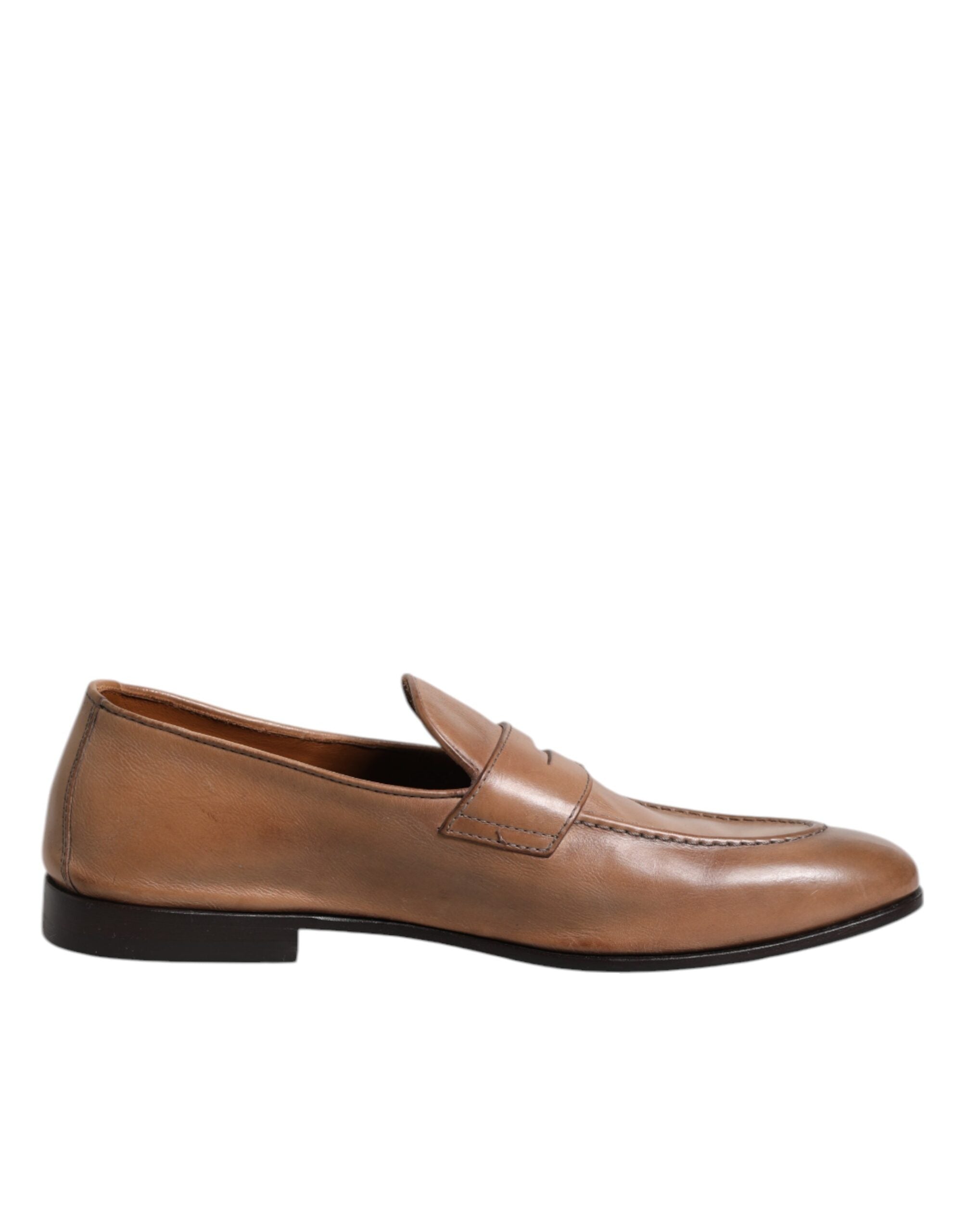 Zapatos de vestir tipo mocasín de cuero marrón Brunello Cucinelli