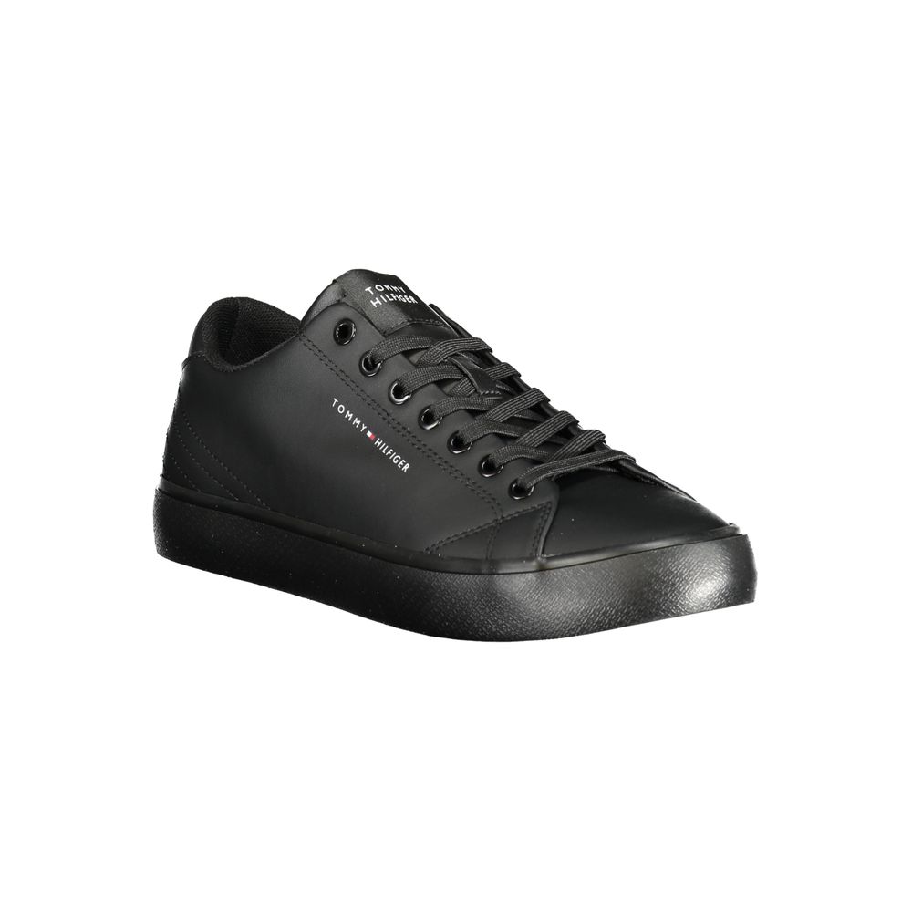 Zapatillas Tommy Hilfiger de cuero negro para hombre