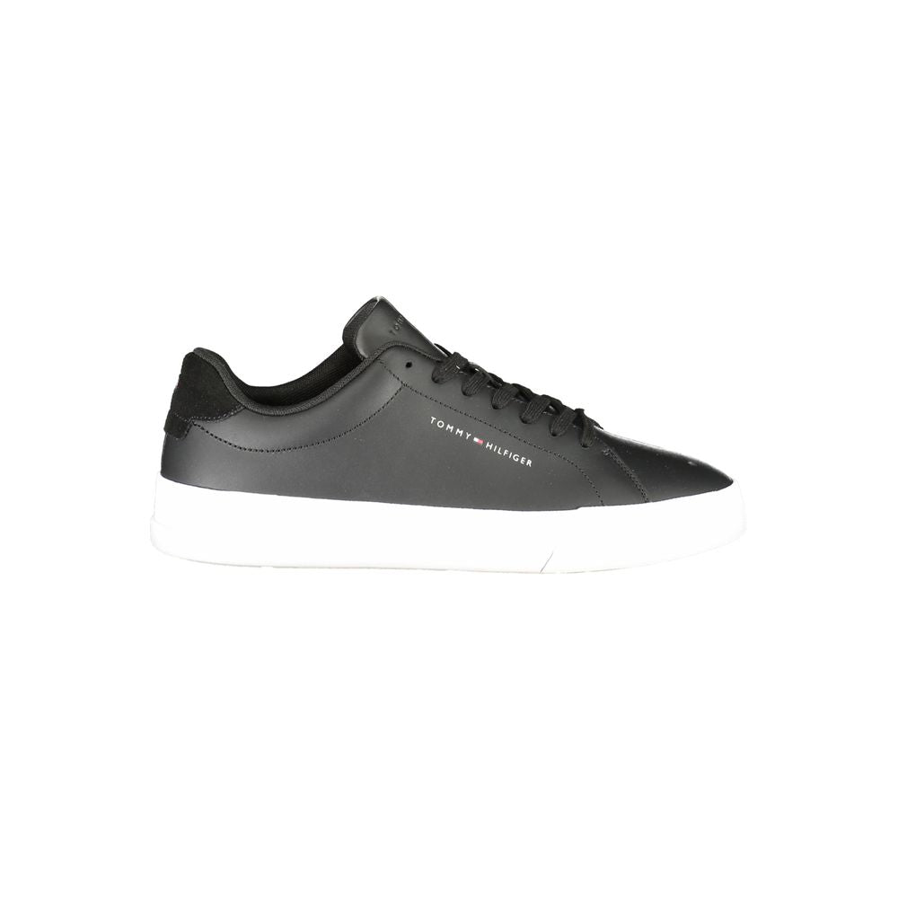 Zapatillas Tommy Hilfiger de cuero negro para hombre