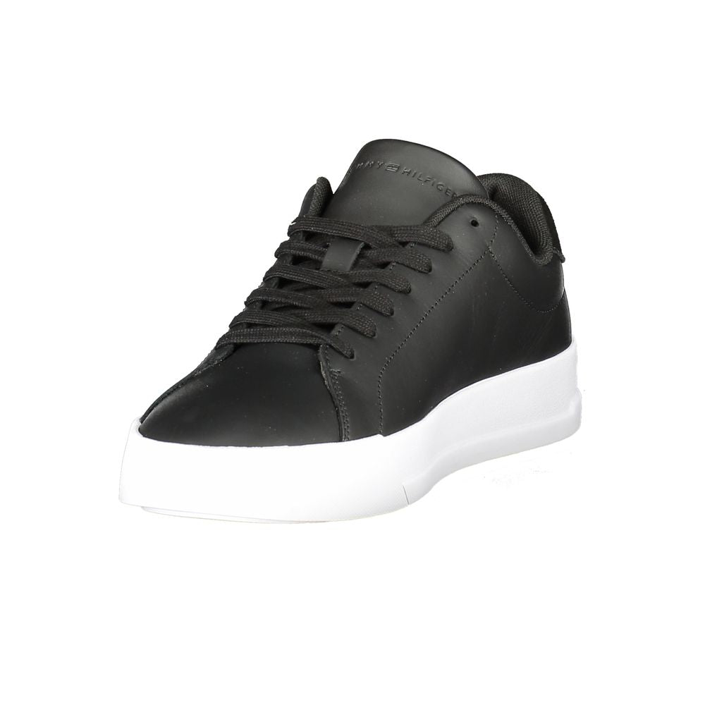 Zapatillas Tommy Hilfiger de cuero negro para hombre