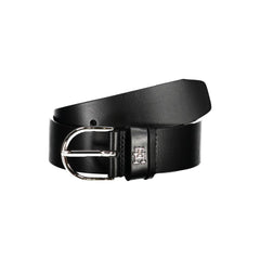 Cinturón Tommy Hilfiger Chic de cuero negro con hebilla de metal