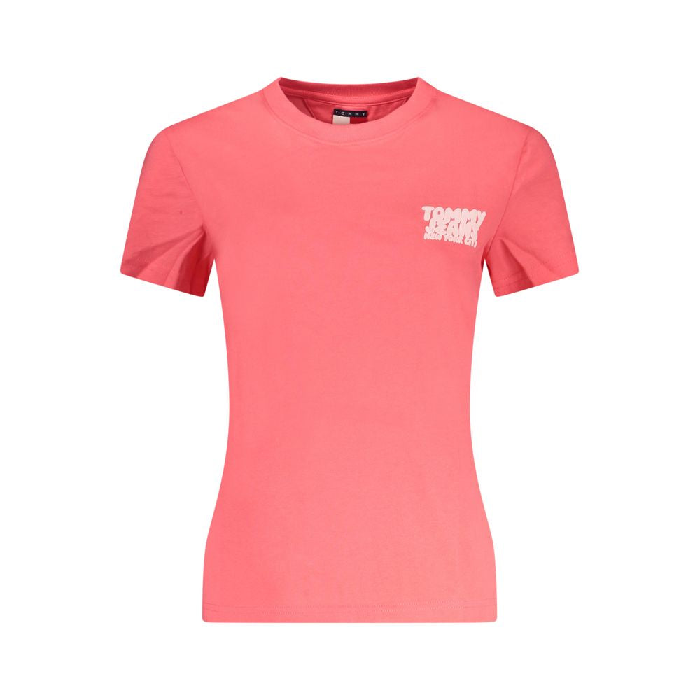 Camiseta rosa de algodón para mujer de Tommy Hilfiger