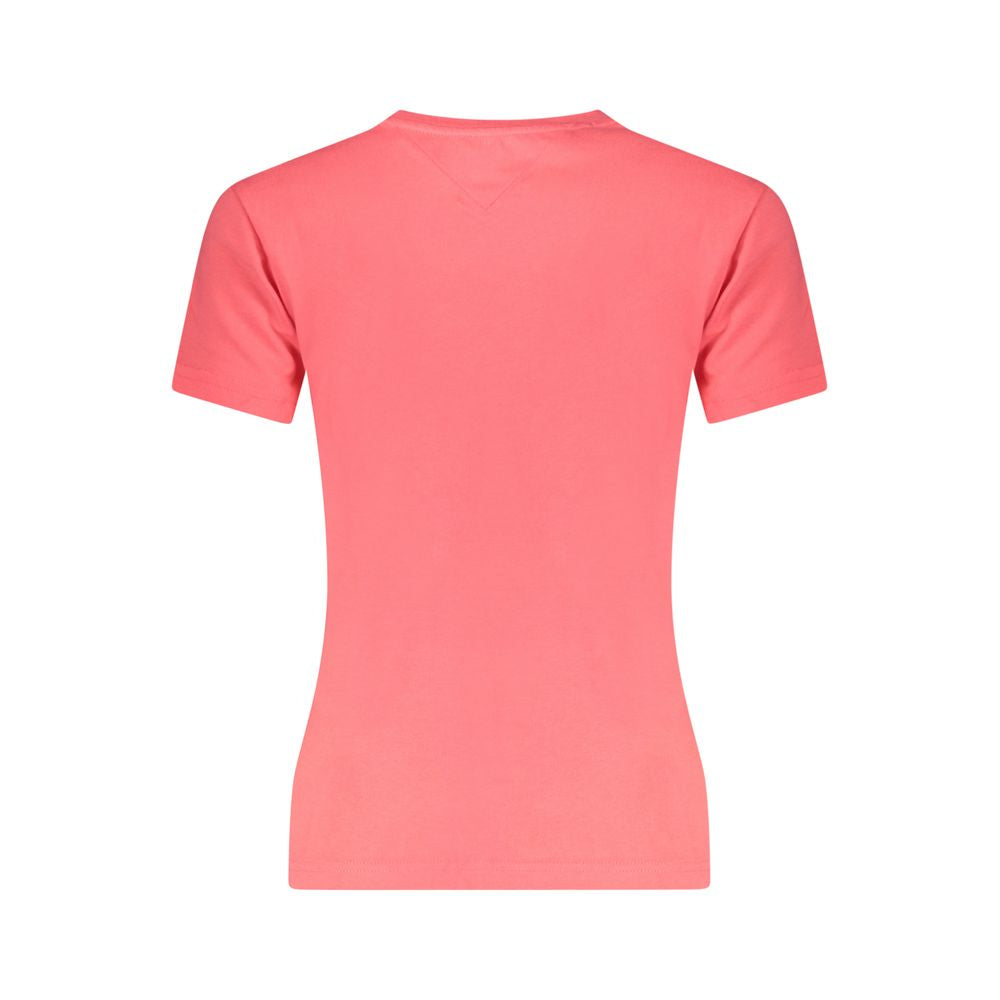 Camiseta rosa de algodón para mujer de Tommy Hilfiger