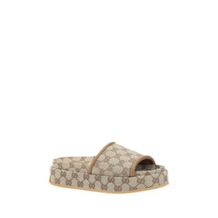 Sandalias de plataforma con estampado GG de Gucci