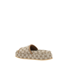 Sandalias de plataforma con estampado GG de Gucci