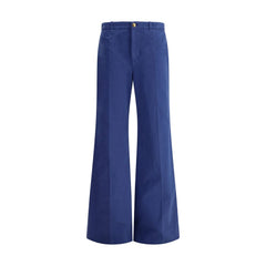Pantalones acampanados de algodón Chloé