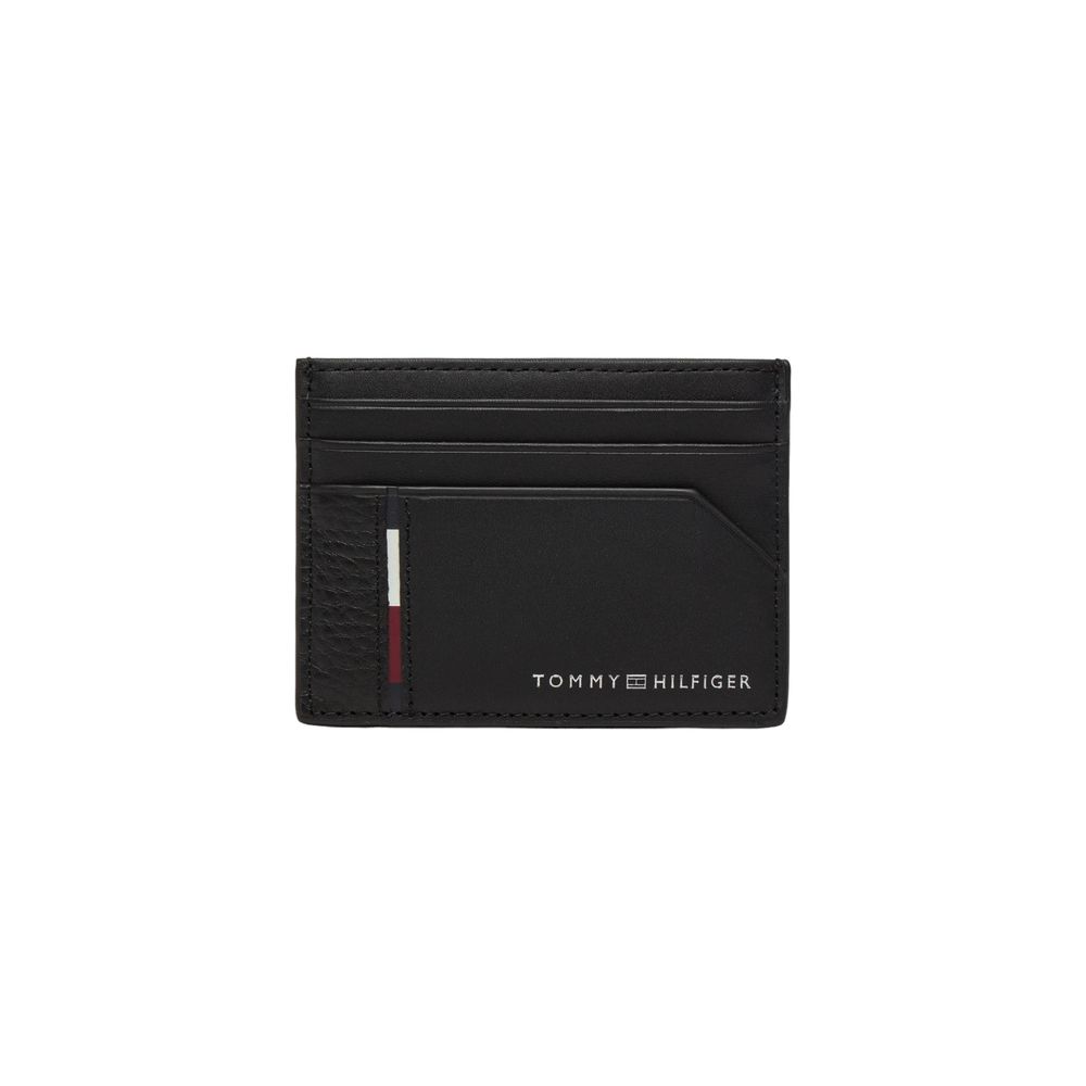 Cartera de cuero negra Tommy Hilfiger